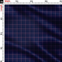 Navy and Pink Checkered Seamless Pattern Print Fabric