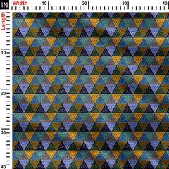 Geometrical Triangle Pattern With Dots Print Fabric