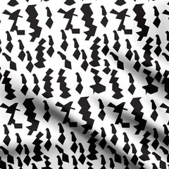 Abstract black block zik zak design Print Fabric