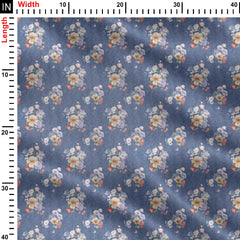 pastel colour flower allover Print Fabric