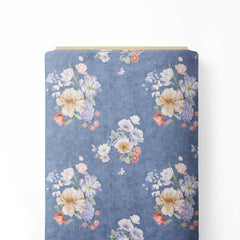 pastel colour flower allover Print Fabric