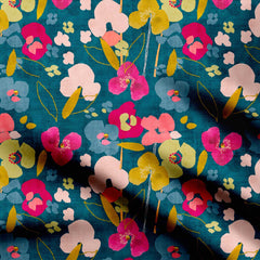 colorful flower allover Print Fabric