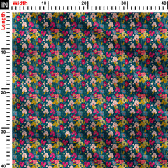 colorful flower allover Print Fabric