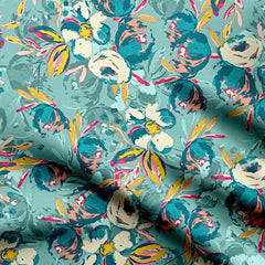 water colour floral allover Print Fabric