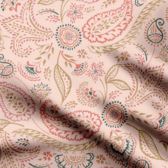 Paisley petal Beige Print Fabric