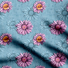 simply single purple floral design Print Fabric