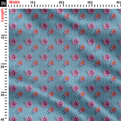 simply single purple floral design Print Fabric