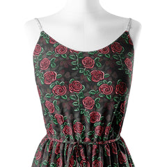 rose pattern with embroidery effect Print Fabric