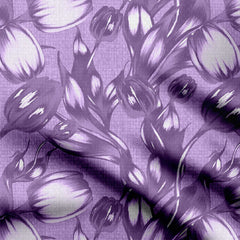 purple toon design Print Fabric