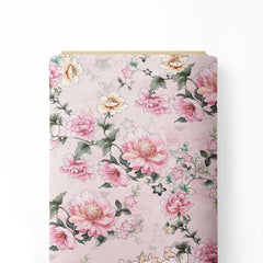 beautiful pink flowers design Print Fabric