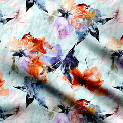 water colour effect floral pattern Print Fabric