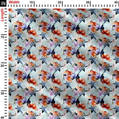 water colour effect floral pattern Print Fabric