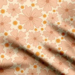 Retro Groovy Big Floral Print Fabric