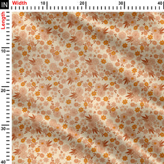 Retro Groovy Cute Floral Print Fabric