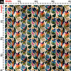 tropical flowers Print Fabric