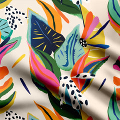 big size tropical Print Fabric