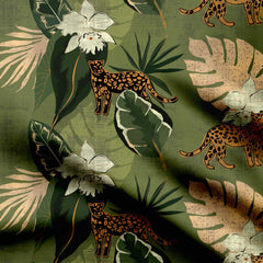 animal with tropical Print Fabric