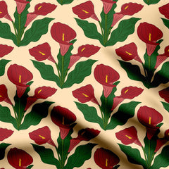 Calla Lily Cascade Navajo White Print Fabric