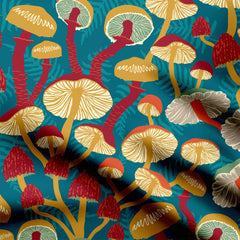 Fungi forest Print Fabric