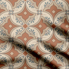 Timeless Moroccan Tile Backsplash Stucco White Print Fabric