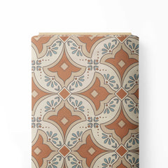 Timeless Moroccan Tile Backsplash Stucco White Print Fabric