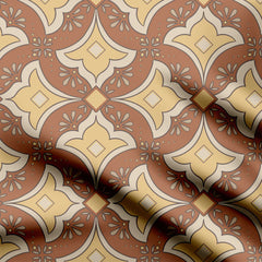 Timeless Moroccan Tile Backsplash Spiced Cider Print Fabric