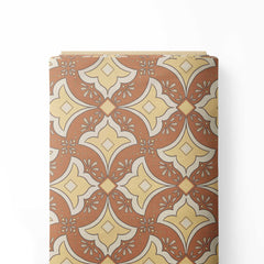 Timeless Moroccan Tile Backsplash Spiced Cider Print Fabric