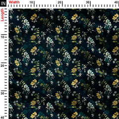 dark ground floral pattern Print Fabric