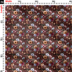 water colour effect floral allover Print Fabric