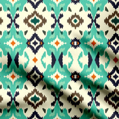 Ikat Aqua Print Fabric