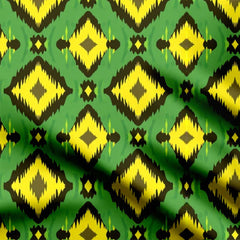 Ikat Green Print Fabric