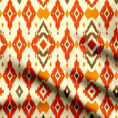 Ikat Orange Print Fabric