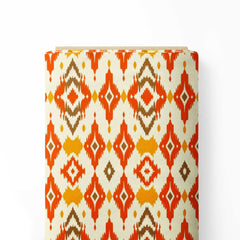 Ikat Orange Print Fabric