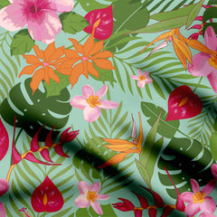 Tropical floral 001 Print Fabric