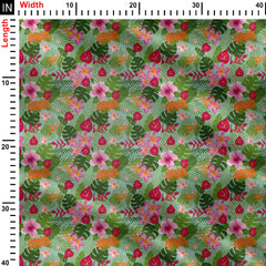 Tropical floral 001 Print Fabric