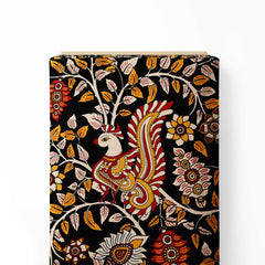 kalamkari Canopy-Black Print Fabric