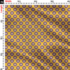 Symmetrical Violet Floral Patten Print Fabric