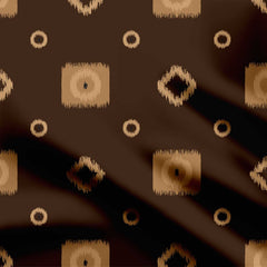 Brown Ikat pattern Print Fabric