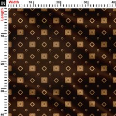 Brown Ikat pattern Print Fabric