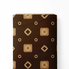 Brown Ikat pattern Print Fabric