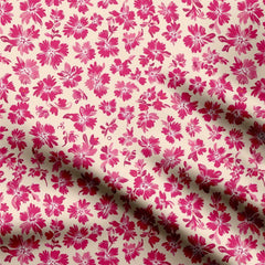 Pink Flowers 1 Print Fabric