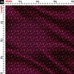 Burgundy striped blooms Print Fabric