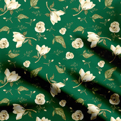 Sage green rose patterns Print Fabric