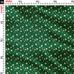 Sage green rose patterns Print Fabric