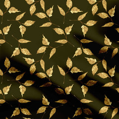 Gold Leaves Print Fabric