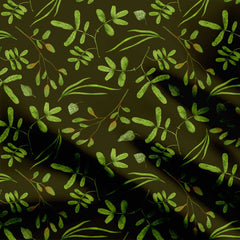 Greenery Leaves Print Fabric