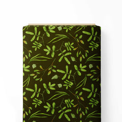 Greenery Leaves Print Fabric