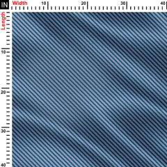 Waving Blue Line Print Fabric