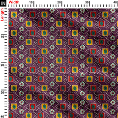 Bandhani Figure Aztec Style Print Fabric