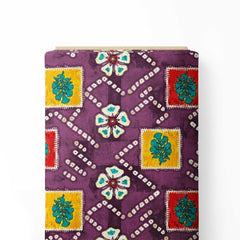 Bandhani Figure Aztec Style Print Fabric